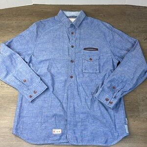 Marshall Artist Men’s Chambray Collared Button Down Shirt, size XXL